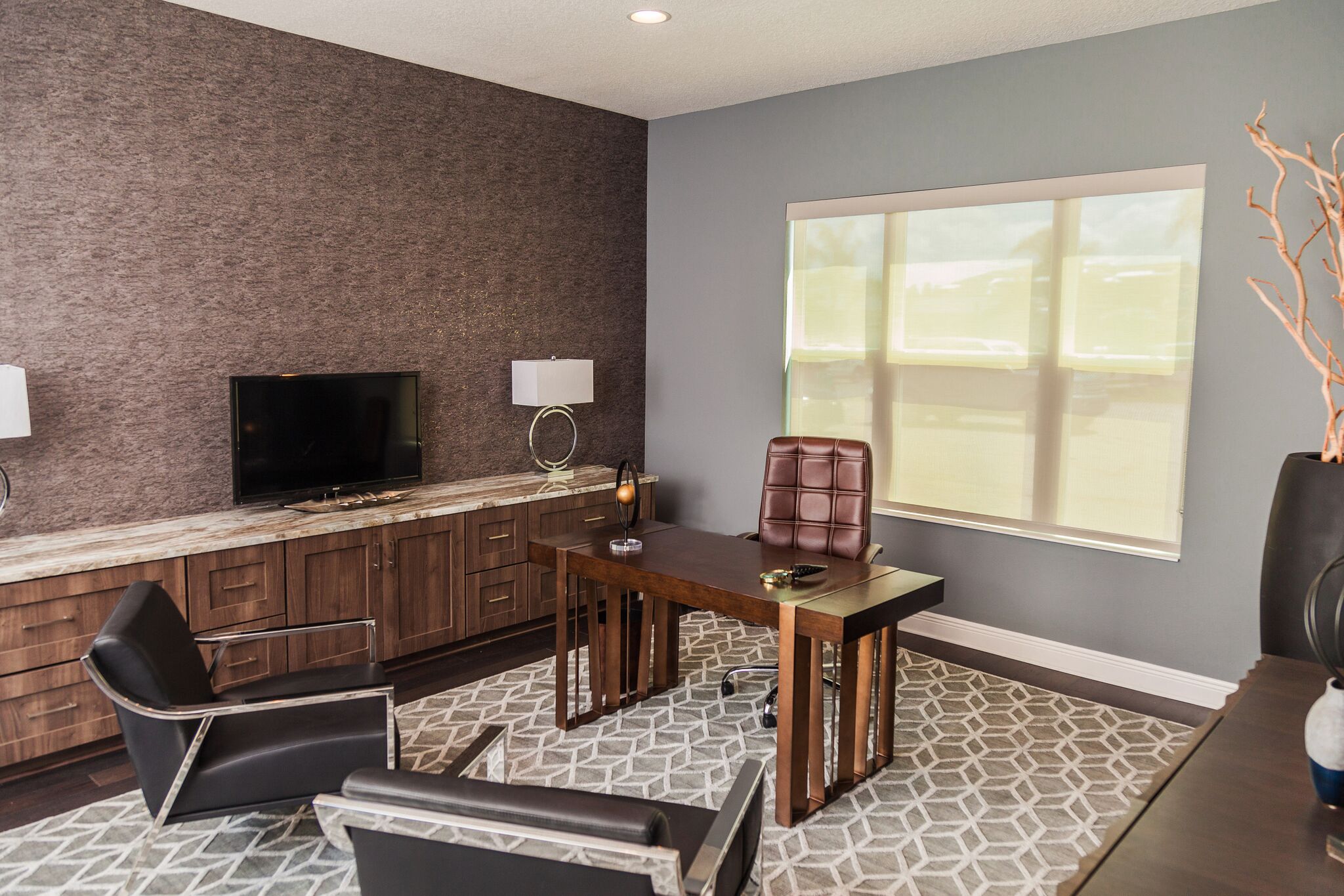 Grasscloth Wallpaper Home Office - HD Wallpaper 