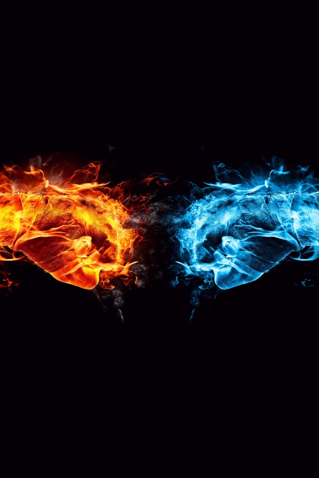 Magic Fire And Water - 640x960 Wallpaper 