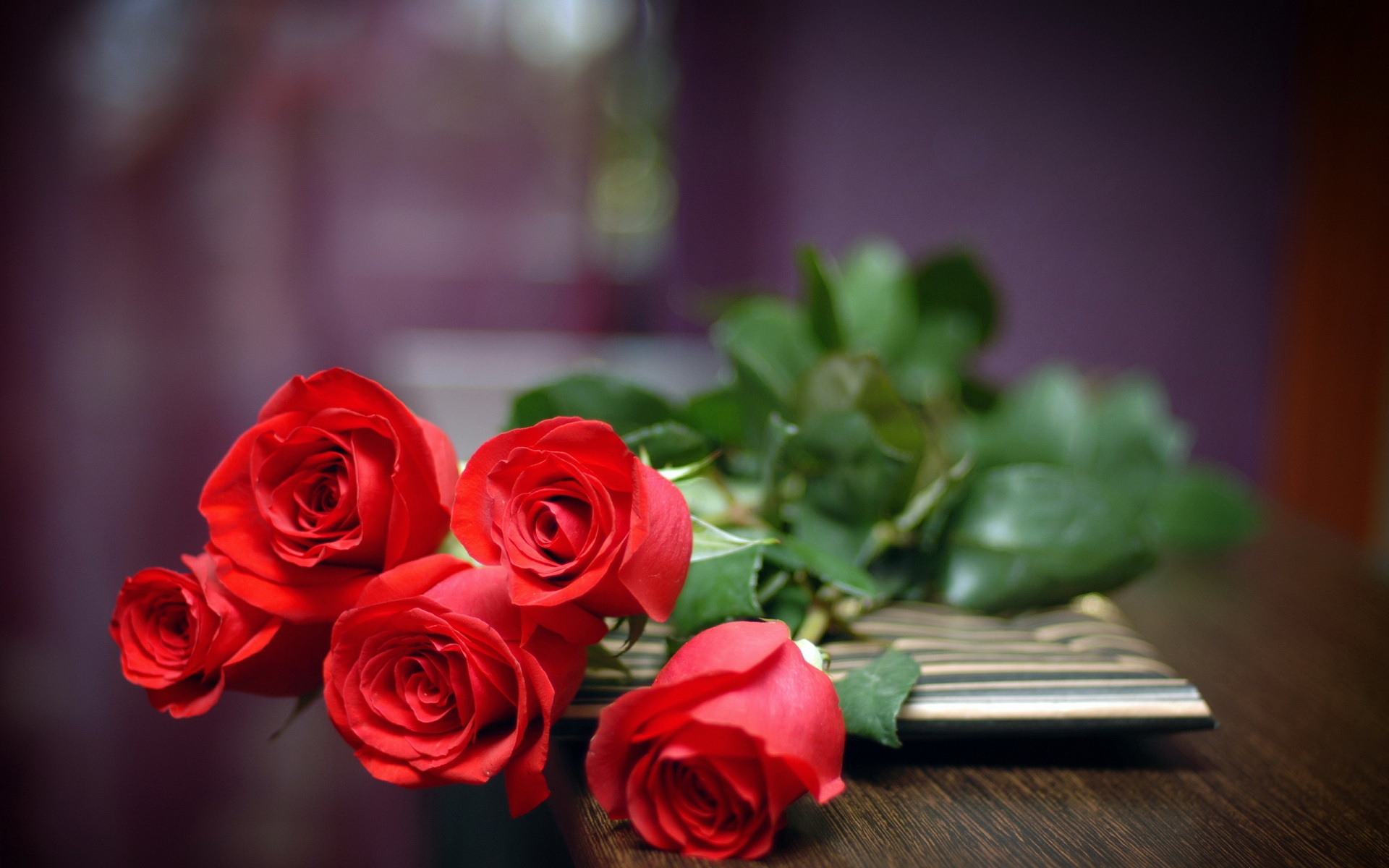 Five Red Roses - HD Wallpaper 