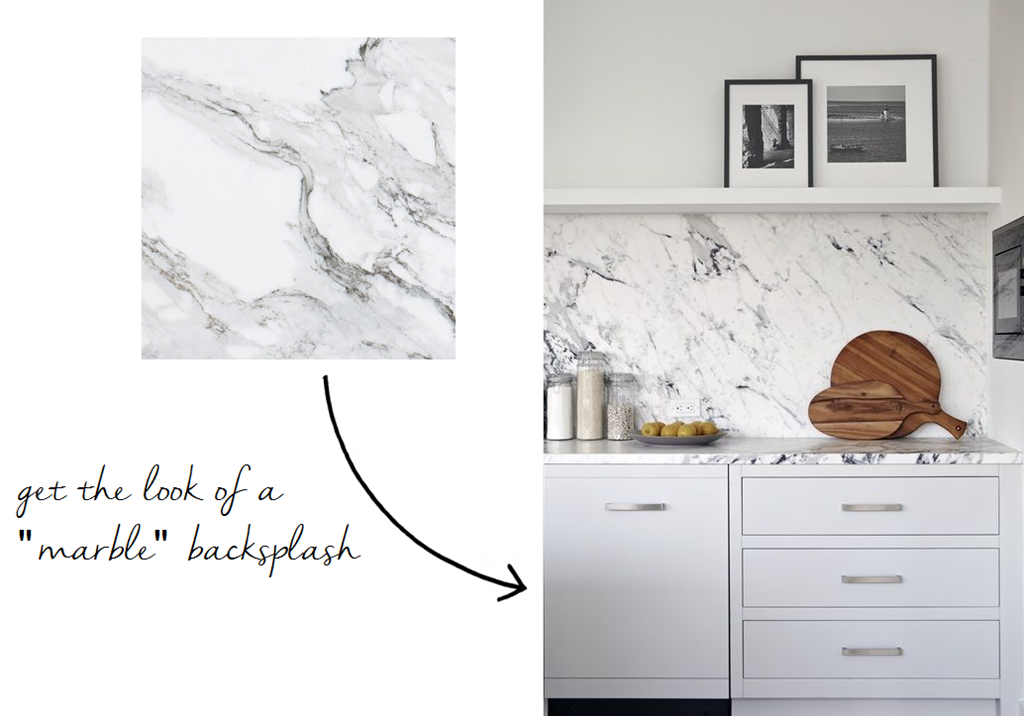 White Floating Shelves Marble Backsplash - HD Wallpaper 