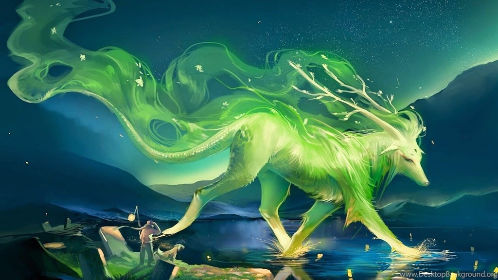 Beautiful Artwork Best Hd Wallpapers Wallpapers - Spirit Animal Fantasy Art - HD Wallpaper 