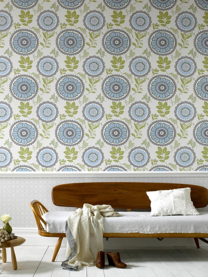 Delicate Floral Wallpaper - Vintage Wallpaper Interior Design - HD Wallpaper 