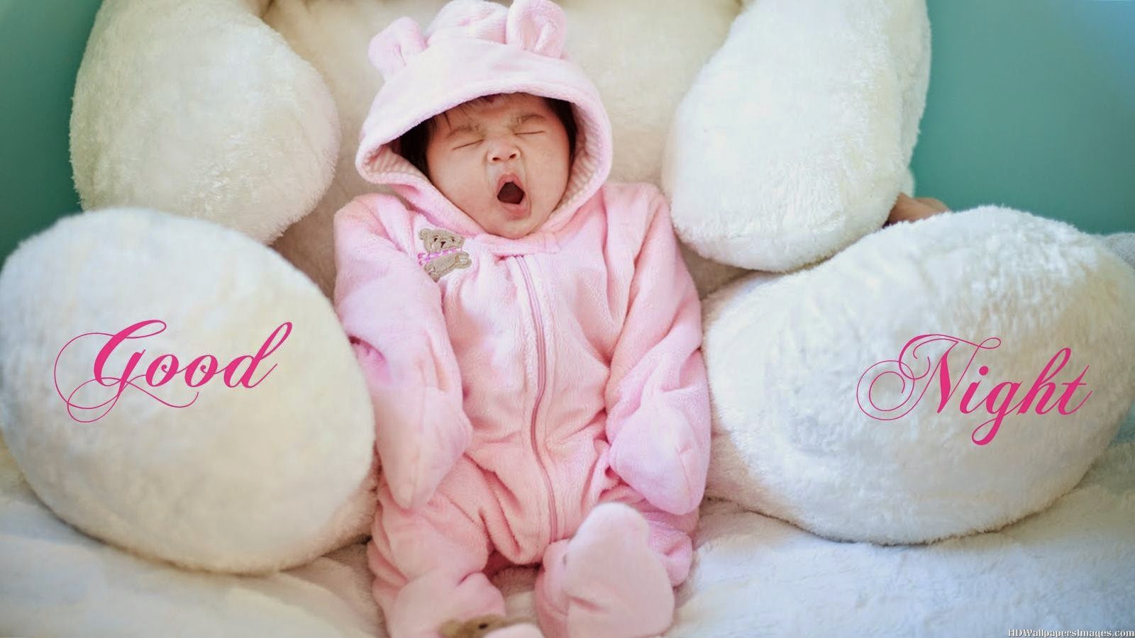 Good Night Baby Hd Wallpaper - Good Night Message With Baby - 1600x900  Wallpaper 
