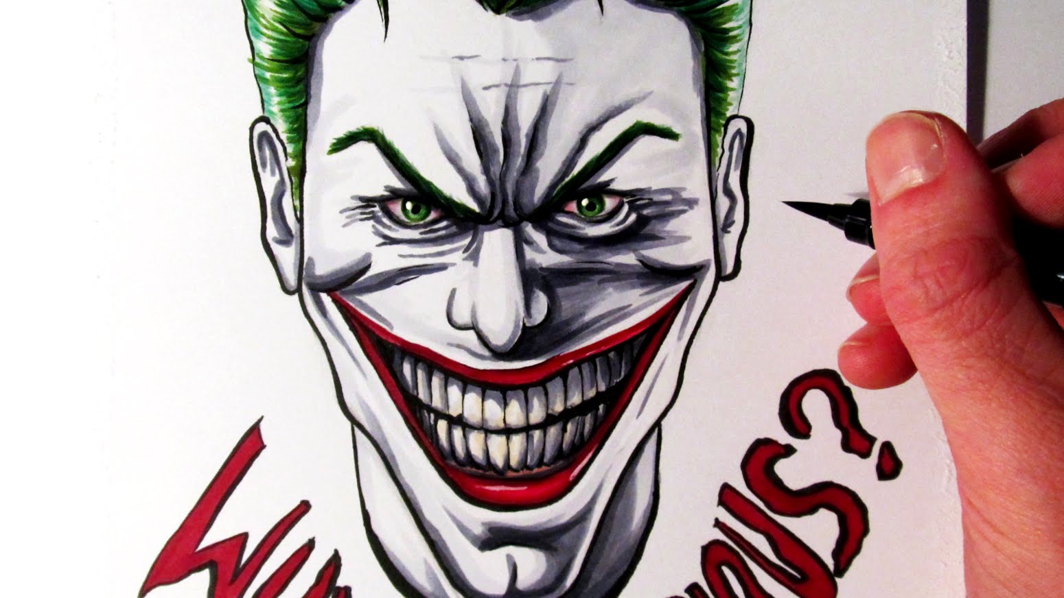 Joker Why So Serious Drawings Wallpaper Widescreen - Joker Drawing - HD Wallpaper 