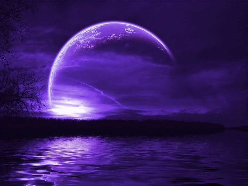 Purple Moon - HD Wallpaper 