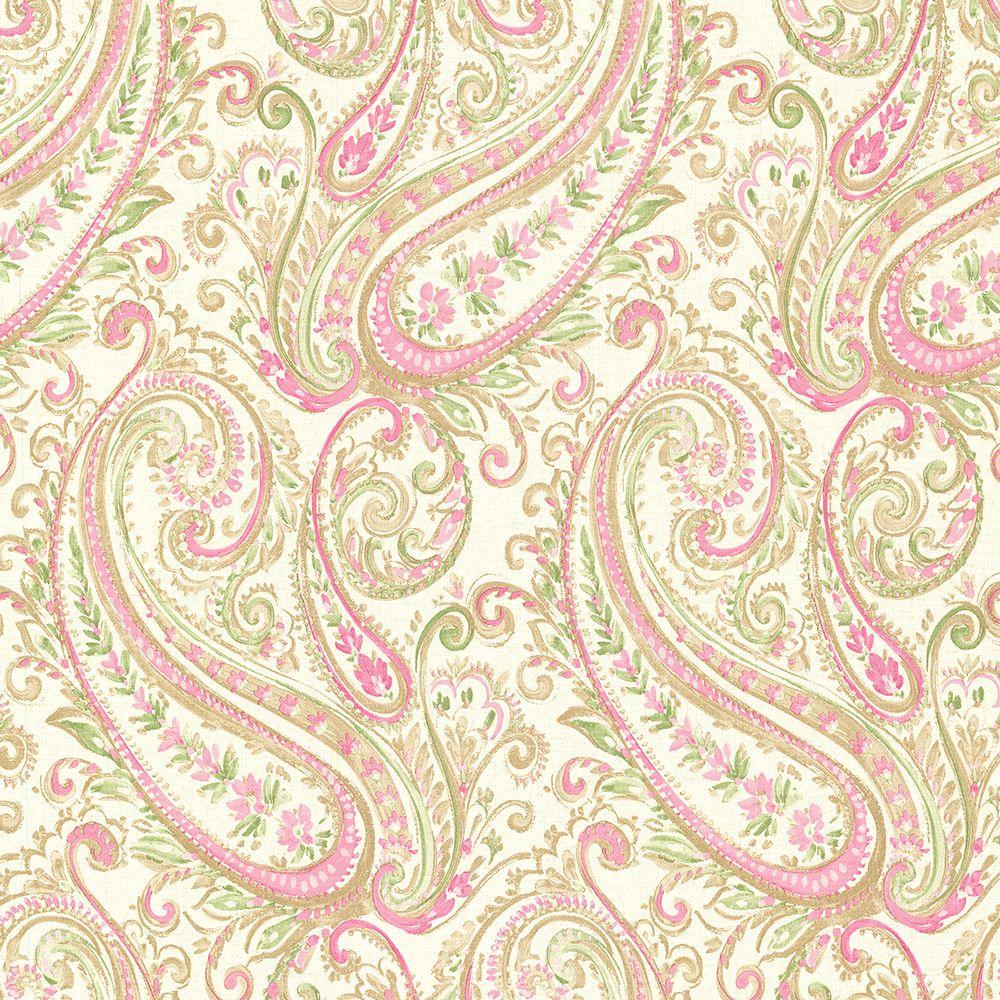 Brewster Penelope Pink Paisley Wallpaper 2686 - Pink Paisley - HD Wallpaper 