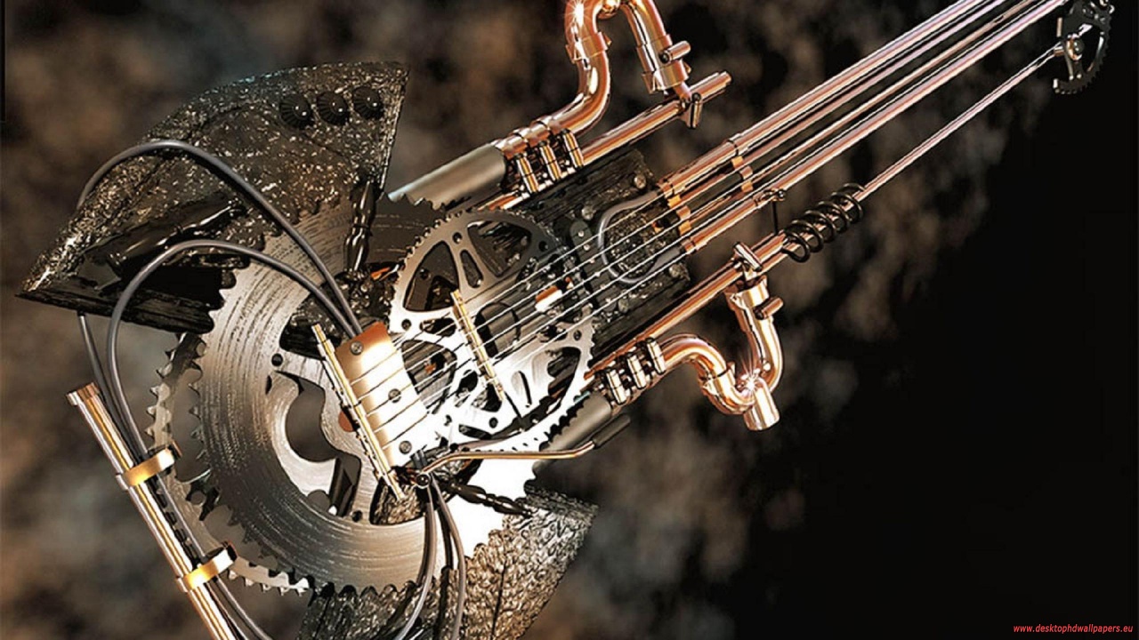 Steampunk Guitar - HD Wallpaper 