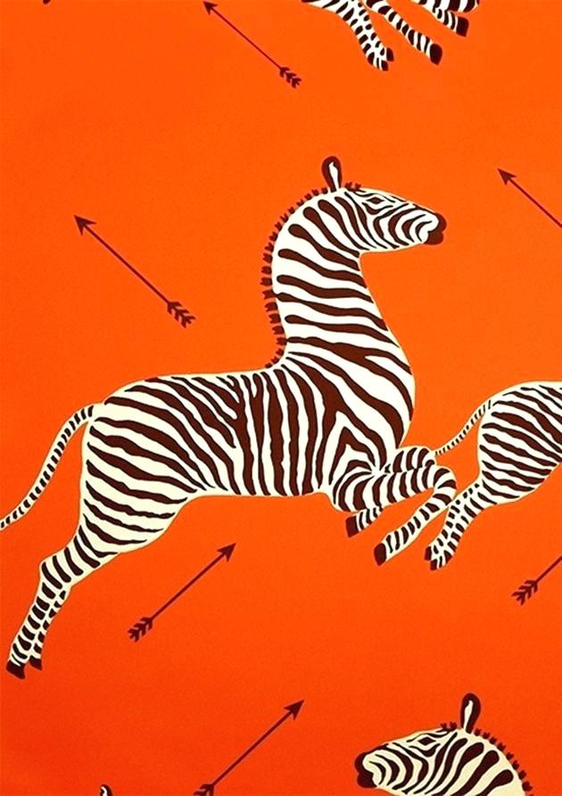 Zebra Wallpaper Download Wallpapers For Free Scalamandre - Scalamandre Zebra Wallpaper Orange - HD Wallpaper 