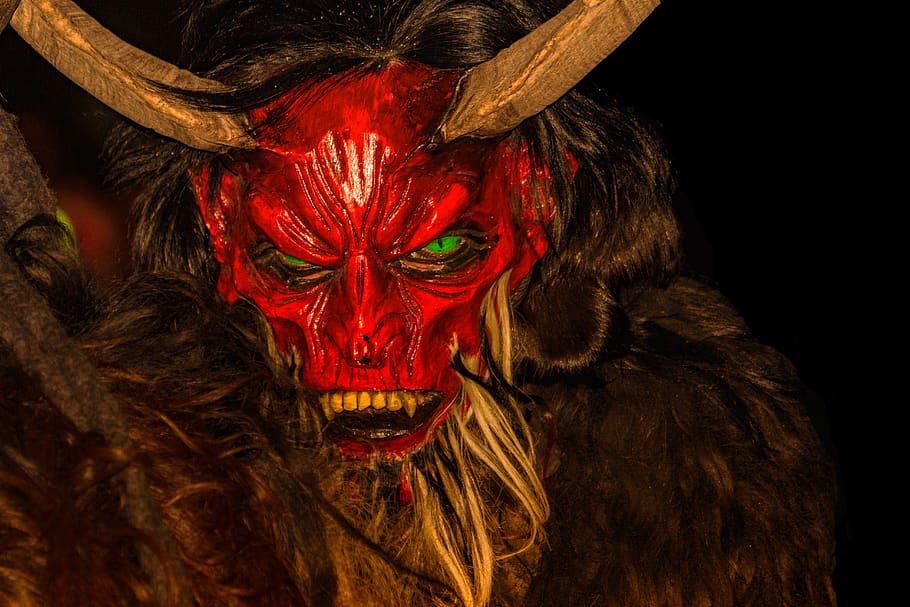 Krampus, Mask, Customs, Austria, Creepy, Devil, Monster, - Krampus Mask - HD Wallpaper 