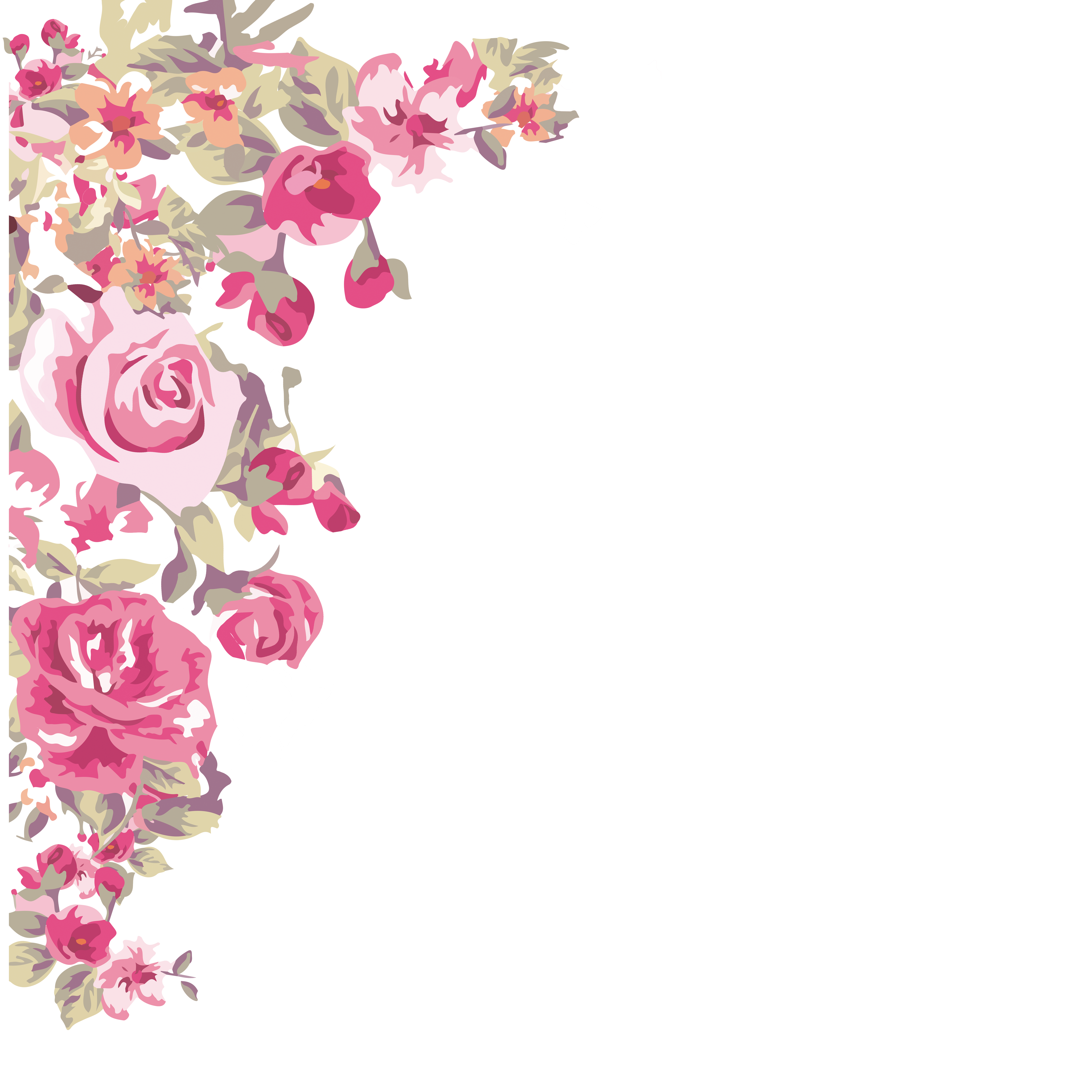 Clip Art Flowers Free Download Techflourish Pink Flower Border Png 4500x4500 Wallpaper Teahub Io