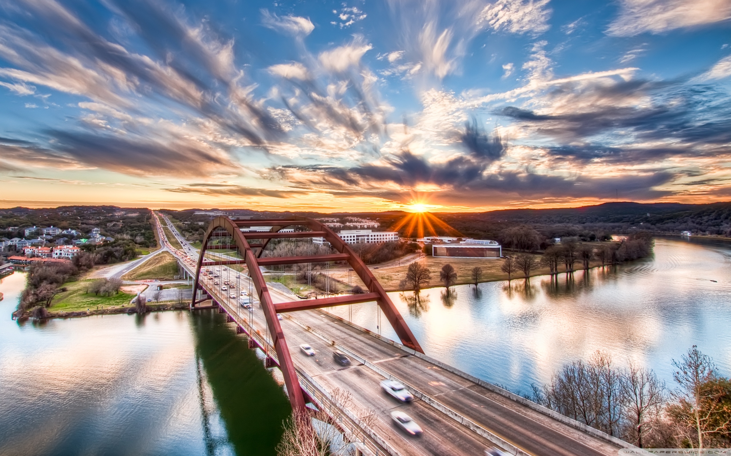 Pennybacker Bridge, Austin, Texas Hd Desktop Wallpaper - Austin Tx - HD Wallpaper 