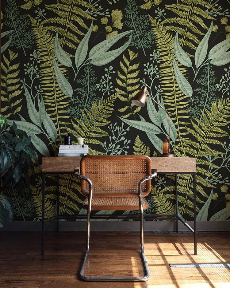 Betapet Botanical Ferns Wallpaper - Mural Green - HD Wallpaper 