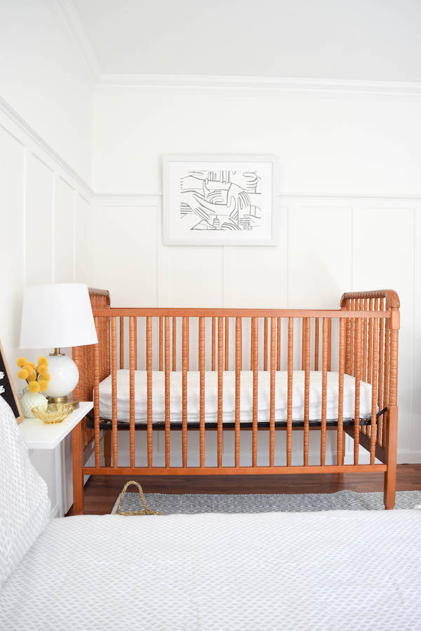 A Neutral, Sophisticated Shared Guest Bedroom And Nursery-5 - Cradle - HD Wallpaper 