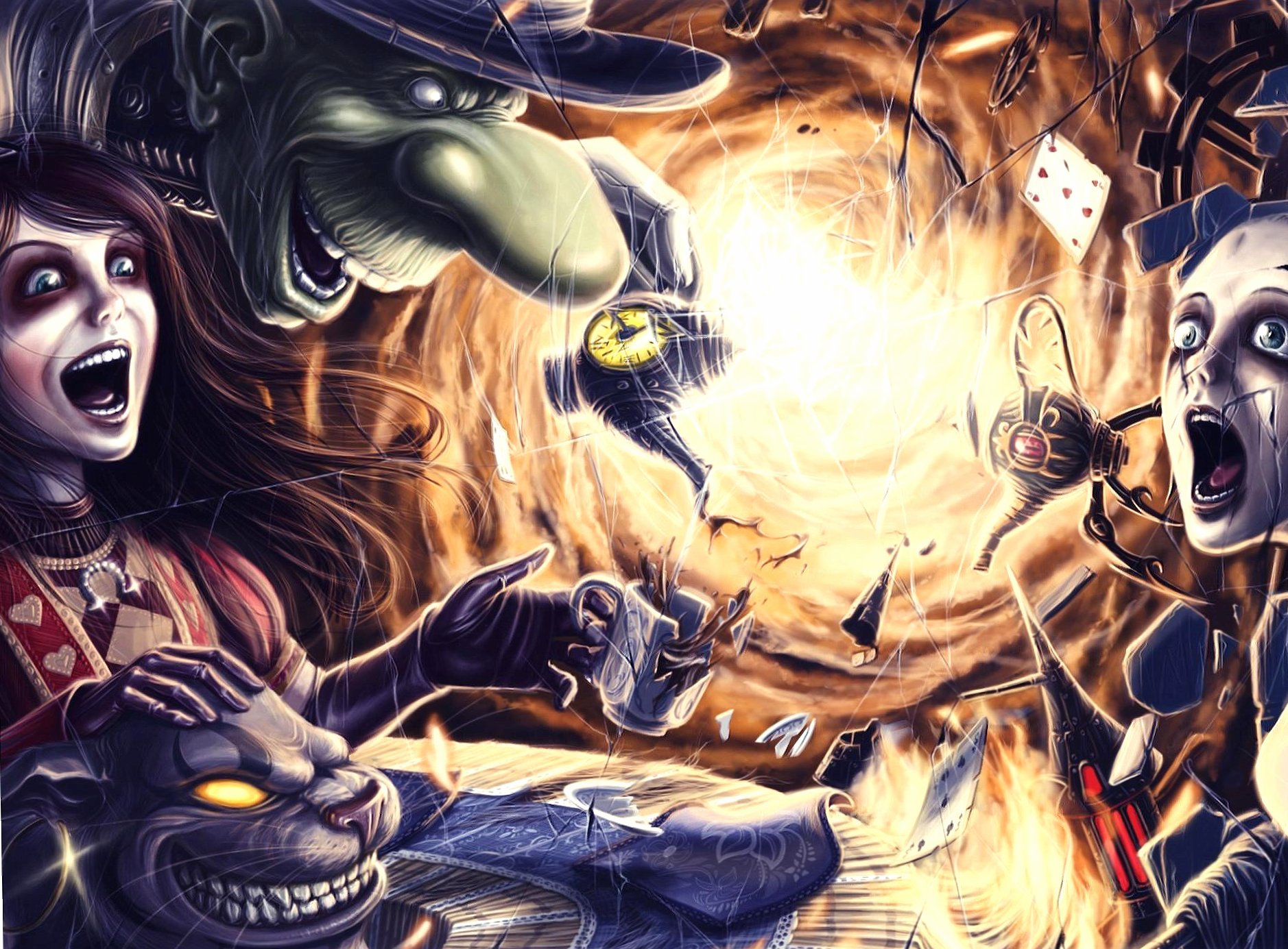 Weird Horror Alice Wonderworld Wallpapers Hd Quality - American Mcgee's Alice Madness Returns Art - HD Wallpaper 