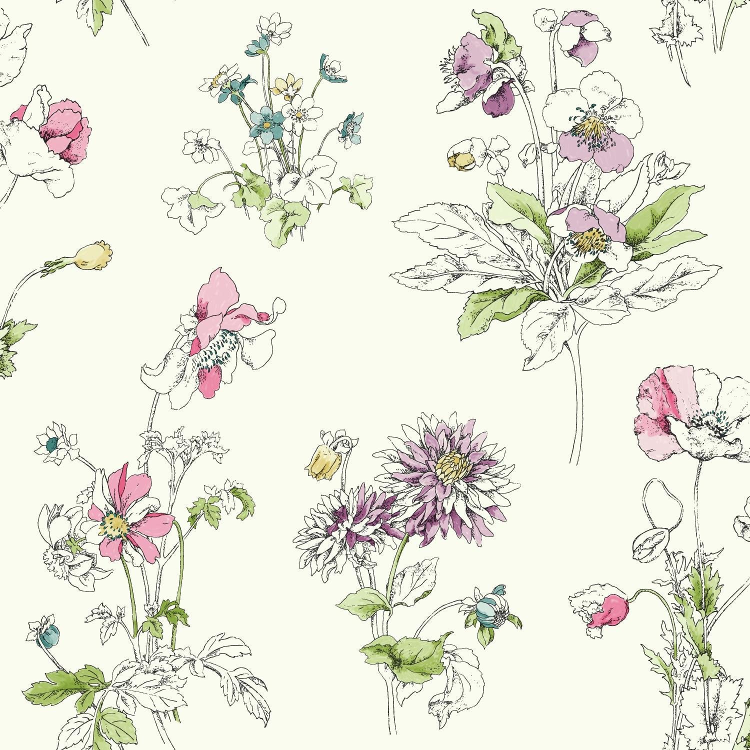 York Wallcoverings Waverly Meadow In Bloo Removable - Waverly Meadow In Bloom - HD Wallpaper 