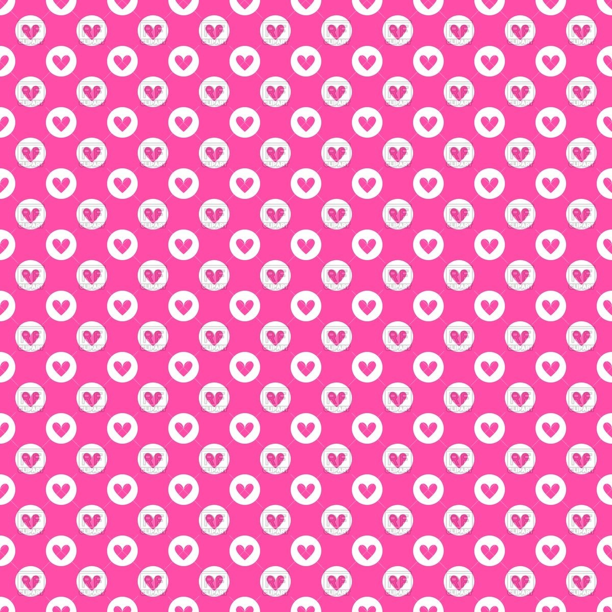 Seamless Wallpaper With Little Hearts In Circles - Vector Graphics - HD Wallpaper 