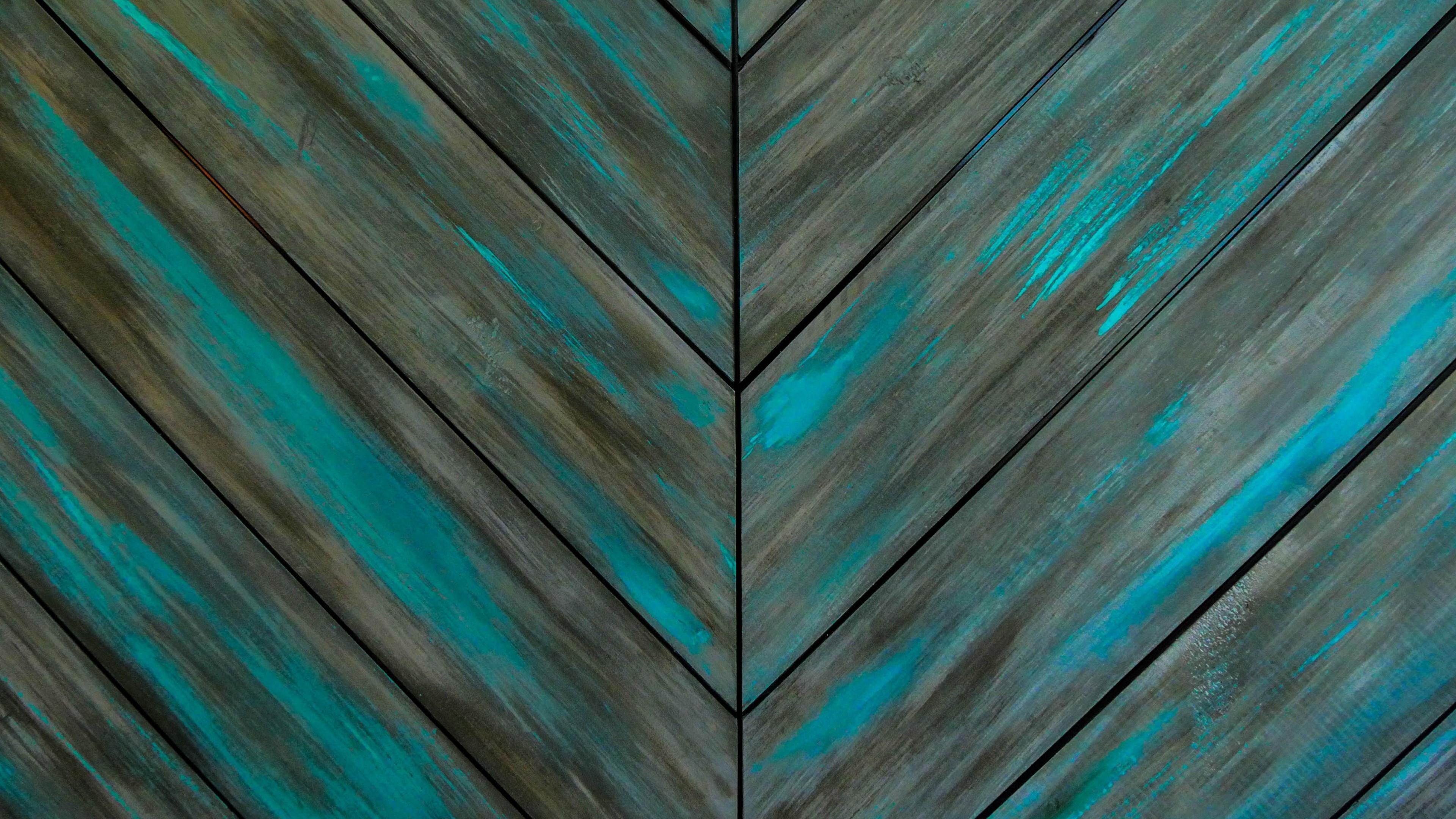 3840x2160, Turquoise Wood Wall - Dark Teal Wood Background - HD Wallpaper 