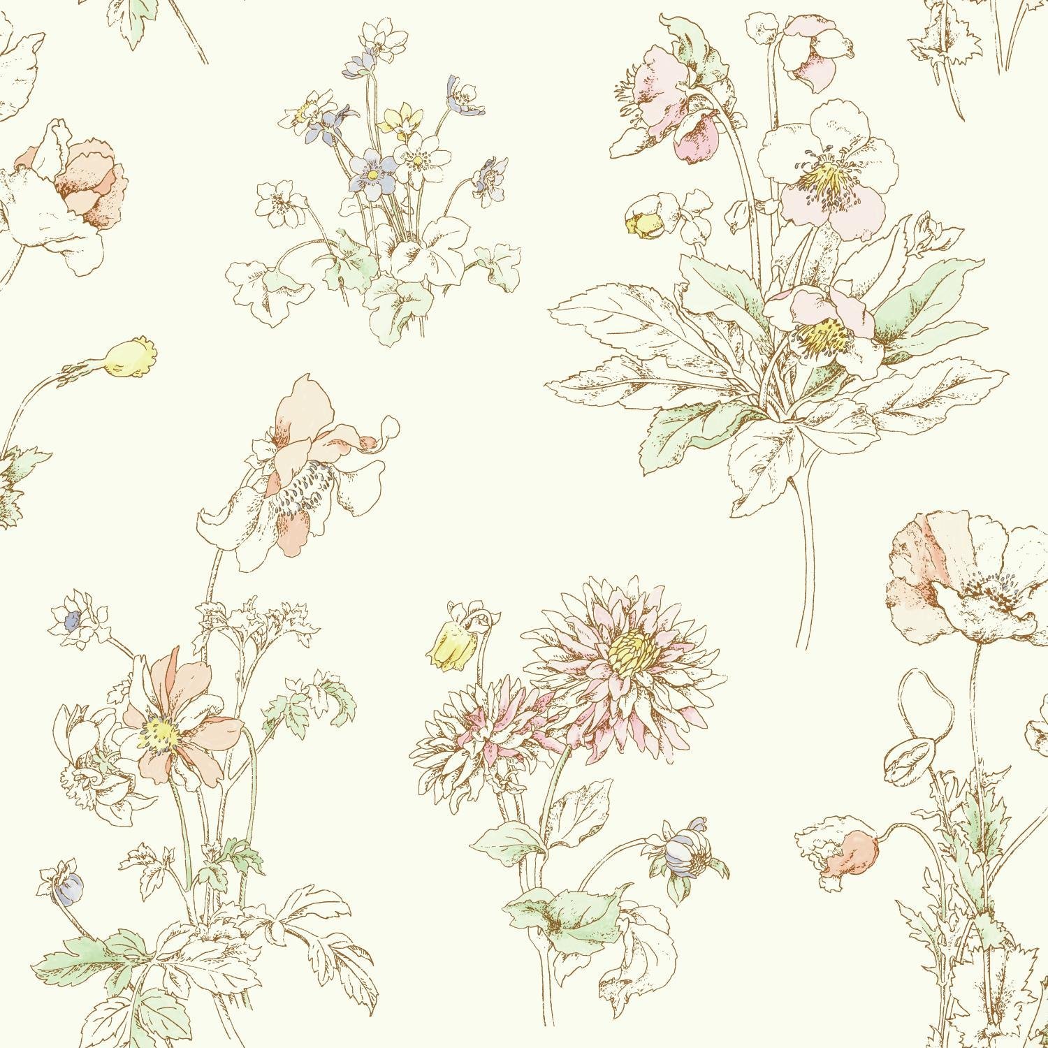 York Wallcoverings Waverly Meadow In Bloo Removable - Waverly Meadow In Bloom - HD Wallpaper 