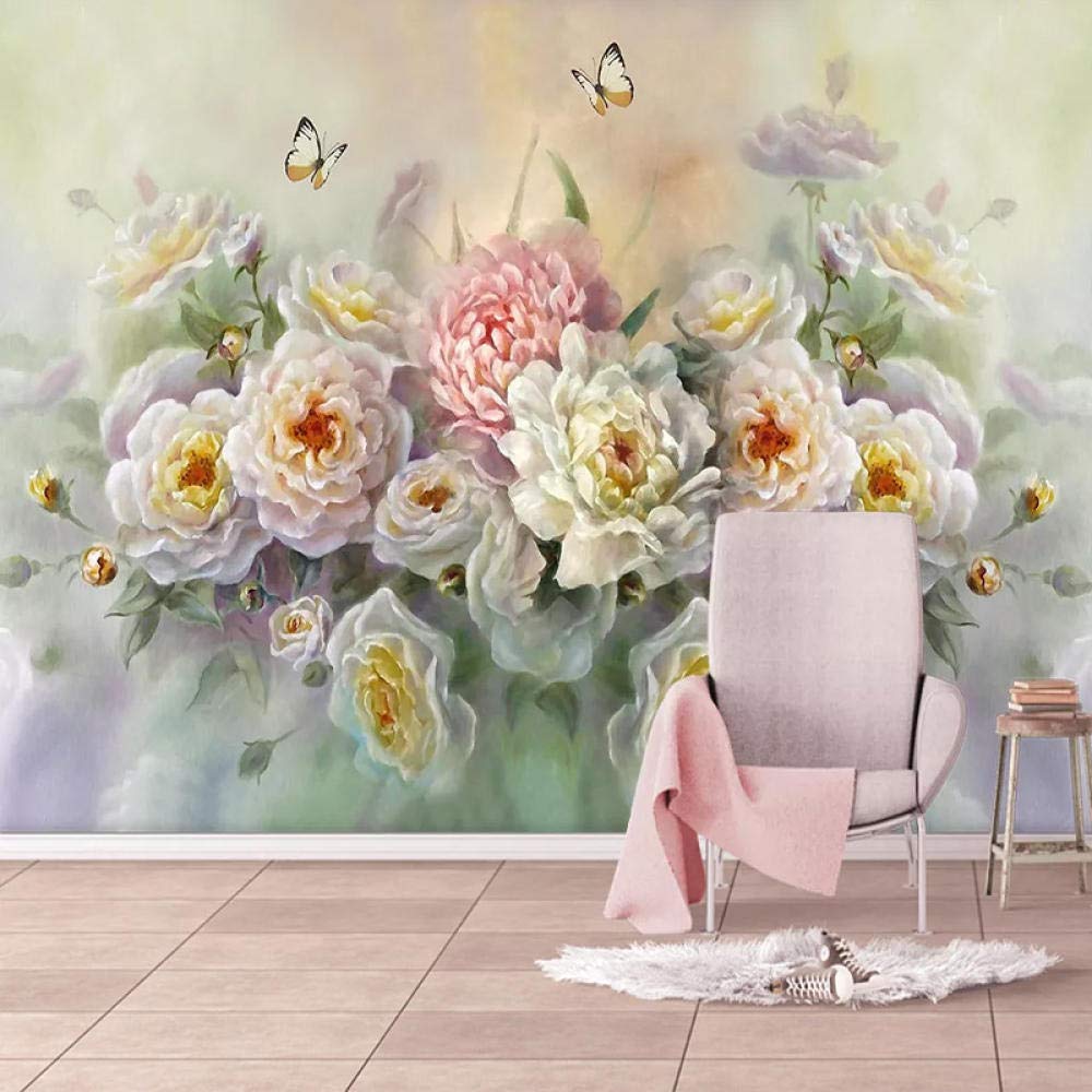 Jhnjus Mural Wallpaper Hand-painted Beautiful Rose - Fototapete Roses - HD Wallpaper 