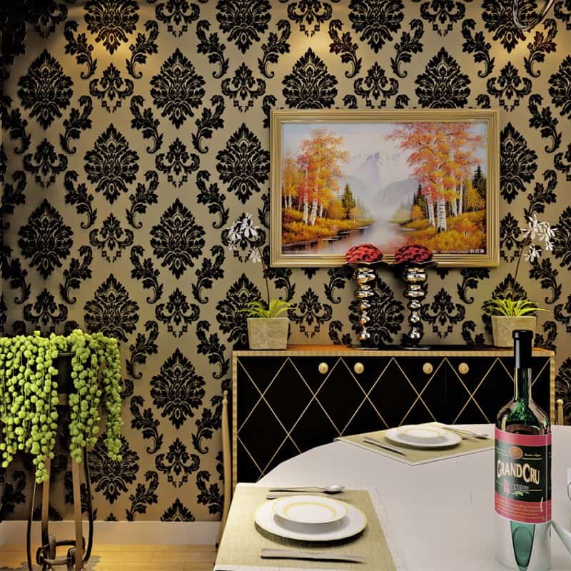 Flock Wallpaper Roll - Tecido De Veludo Na Parede - HD Wallpaper 