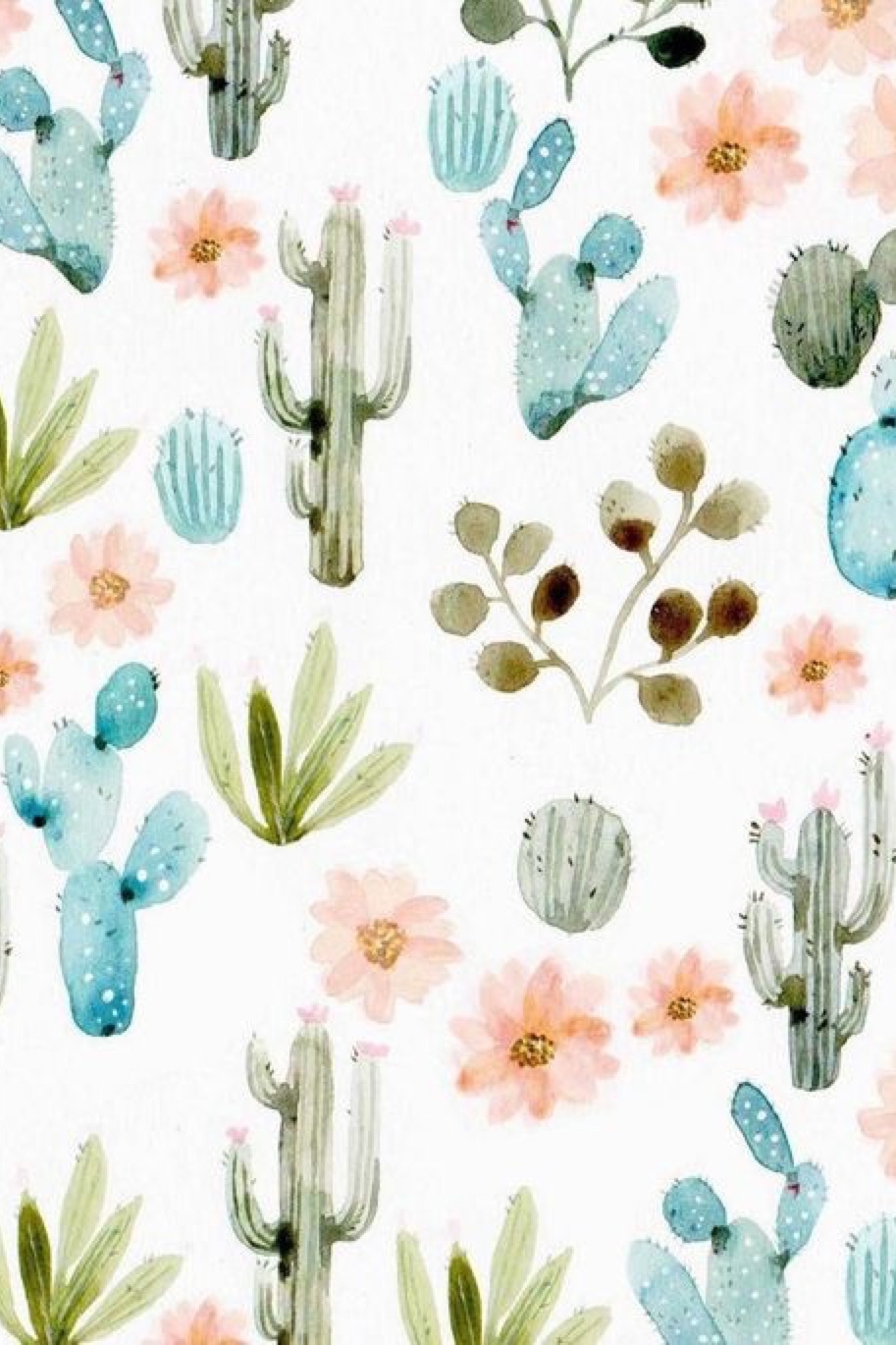Shower Curtain Texture Design Wallpaper Handkerchief - Cactus Watercolor - HD Wallpaper 