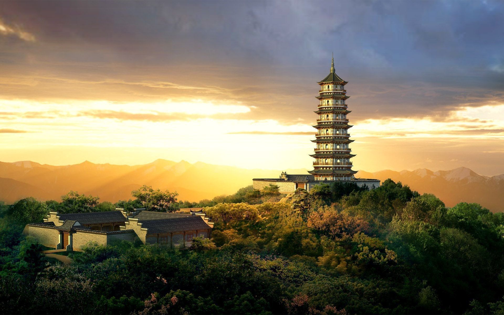 Pagoda In Southeast Asia Wallpapers And Image - Japanese Temple - HD Wallpaper 