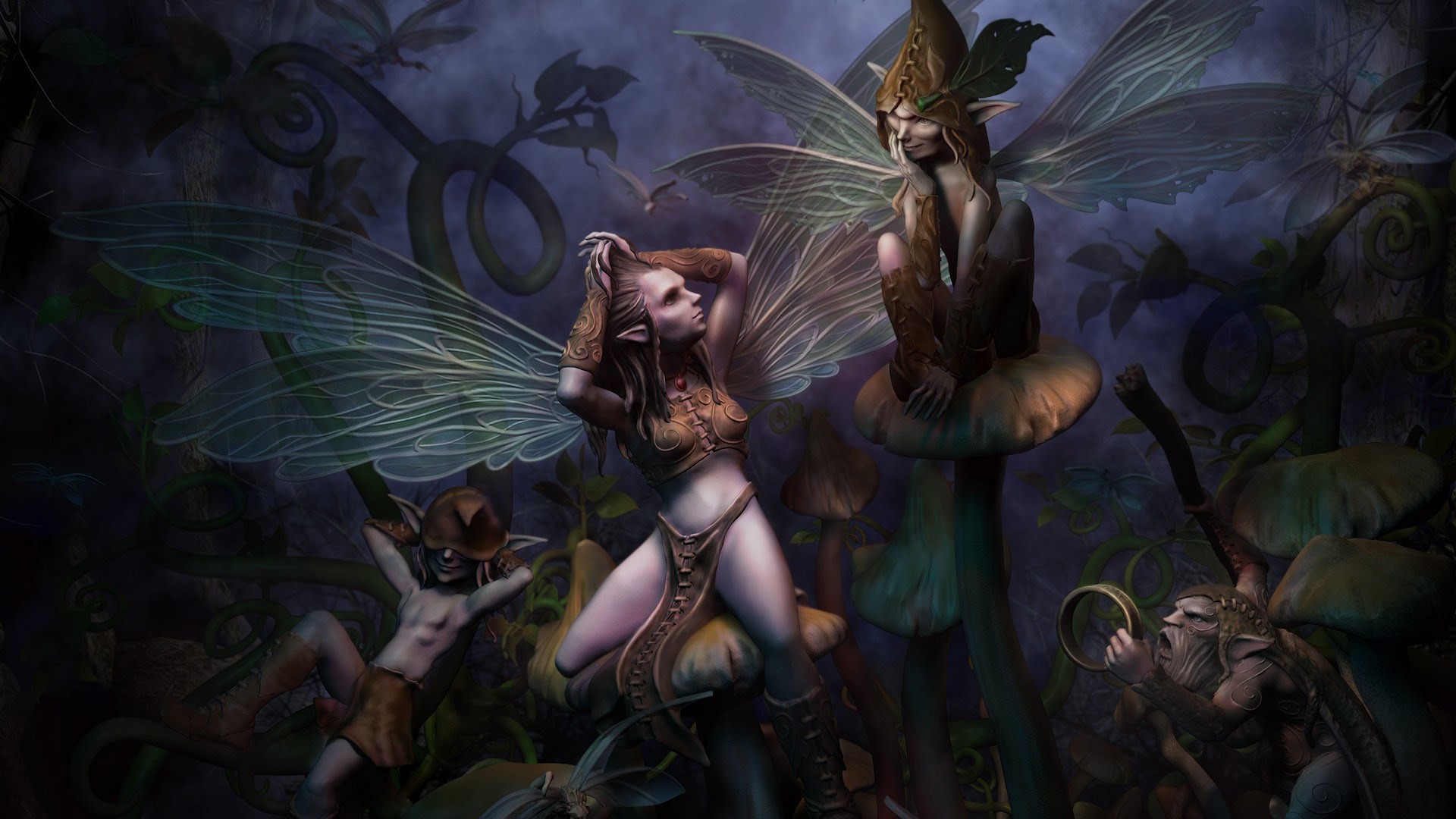 Gothic Fairy Wallpaper - Faerie Fantasy - HD Wallpaper 