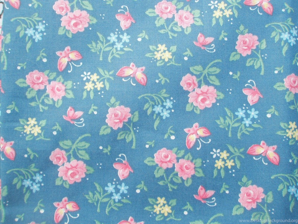 Vintage Floral Desktop Wallpaper - Blue Vintage Flowers Background - HD Wallpaper 