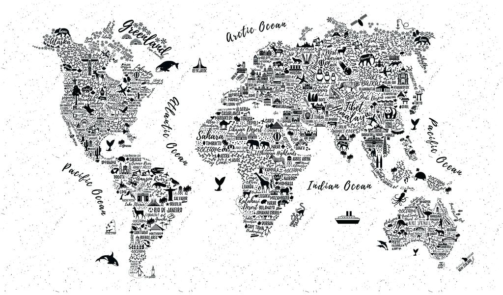 World Map Wallpaper Typography - HD Wallpaper 