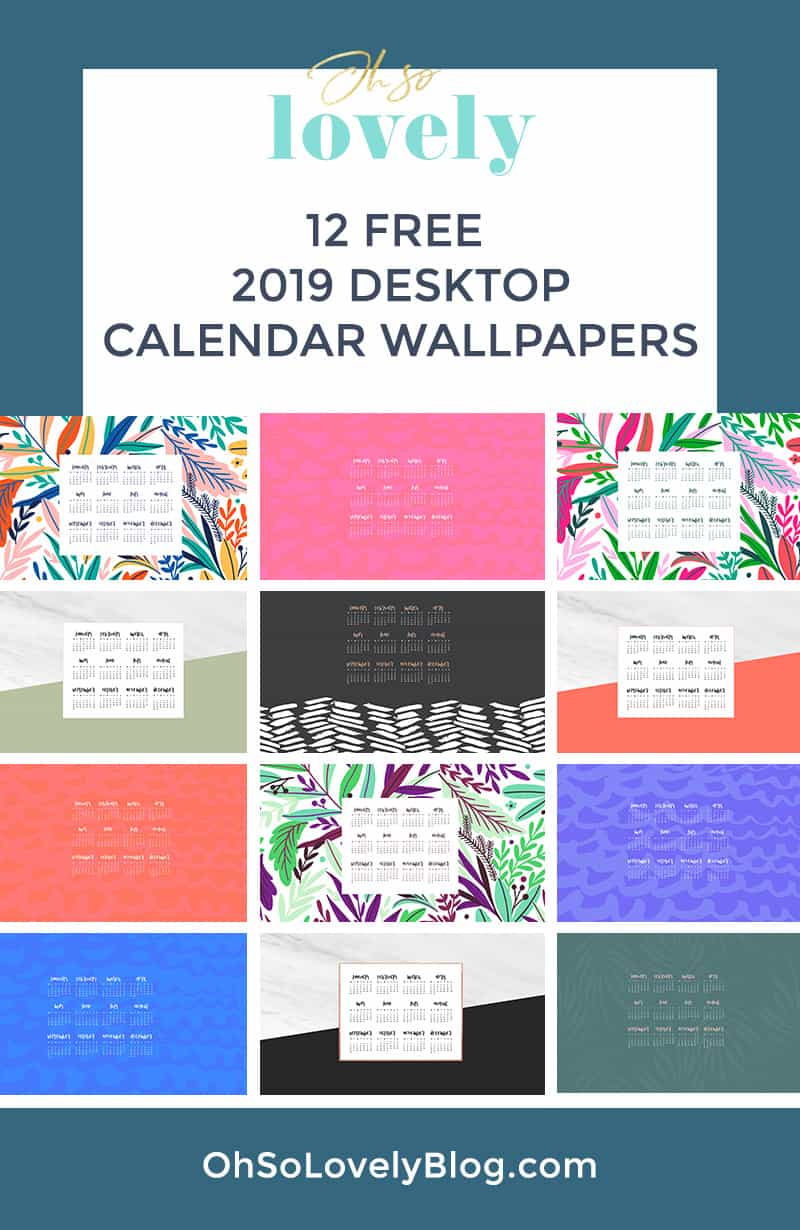 Audrey Of Oh So Lovely Blog Shares 12 Free 2019 Desktop - Calendar Desktop Backgrounds 2019 - HD Wallpaper 