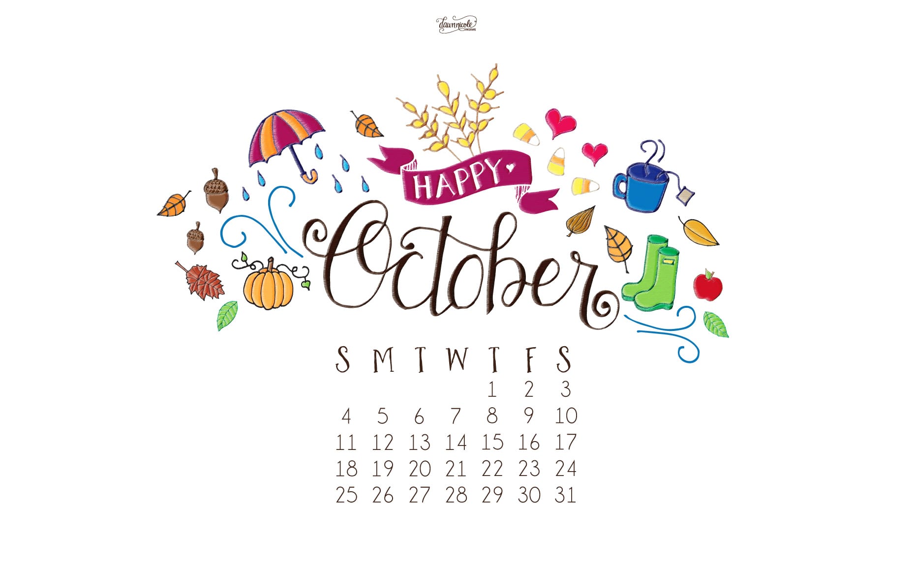 October 2018 Calendar Design - HD Wallpaper 