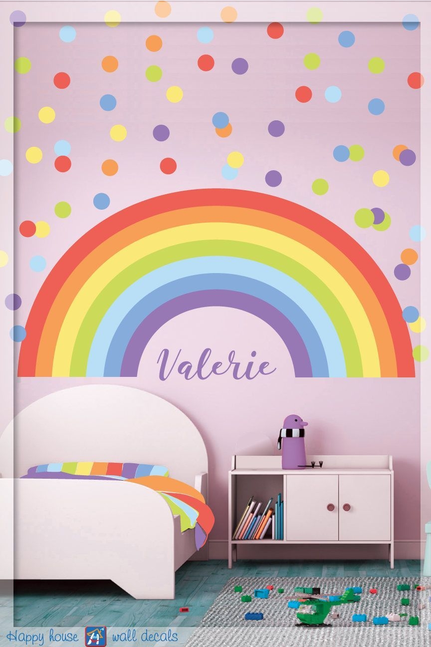 Rainbow Wall Decal Pastel Rainbow Wall Decal Pastel - Rainbow Decal Girls Room - HD Wallpaper 