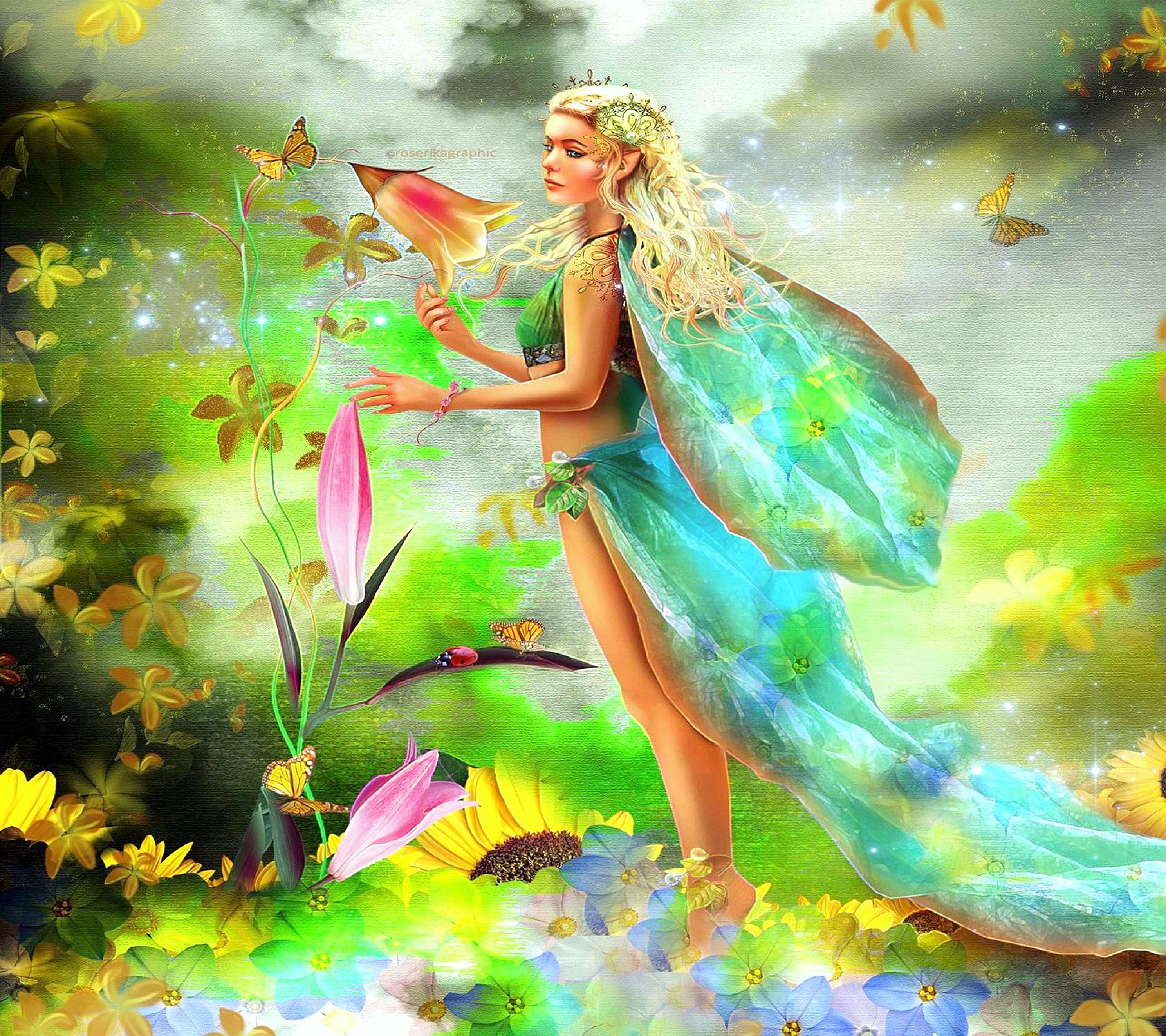 Spring Fairies Desktop Wallpaper Wallpaper - Fairy Wallpaper Hd - HD Wallpaper 