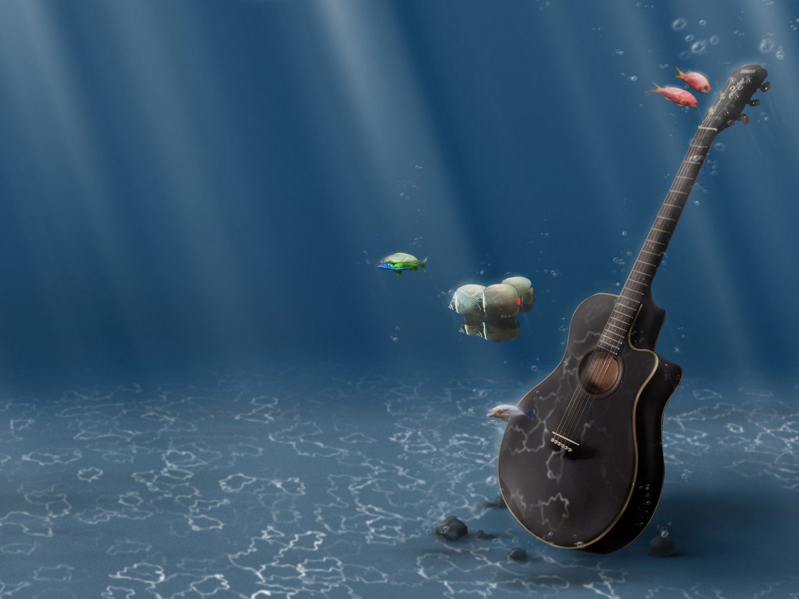 Guitars On Undersea Wallpaper Free Wallpaper - New Full Screen Hd - HD Wallpaper 