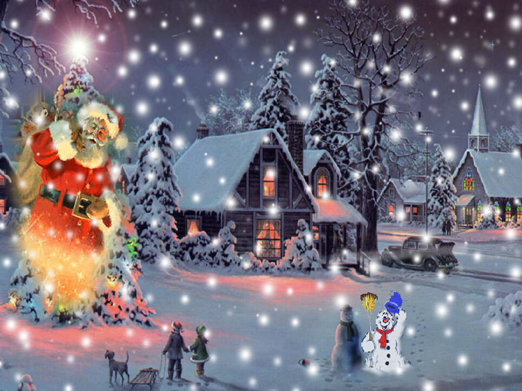 Free Christmas Moving Wallpaper - Moving Animated Christmas Background - HD Wallpaper 