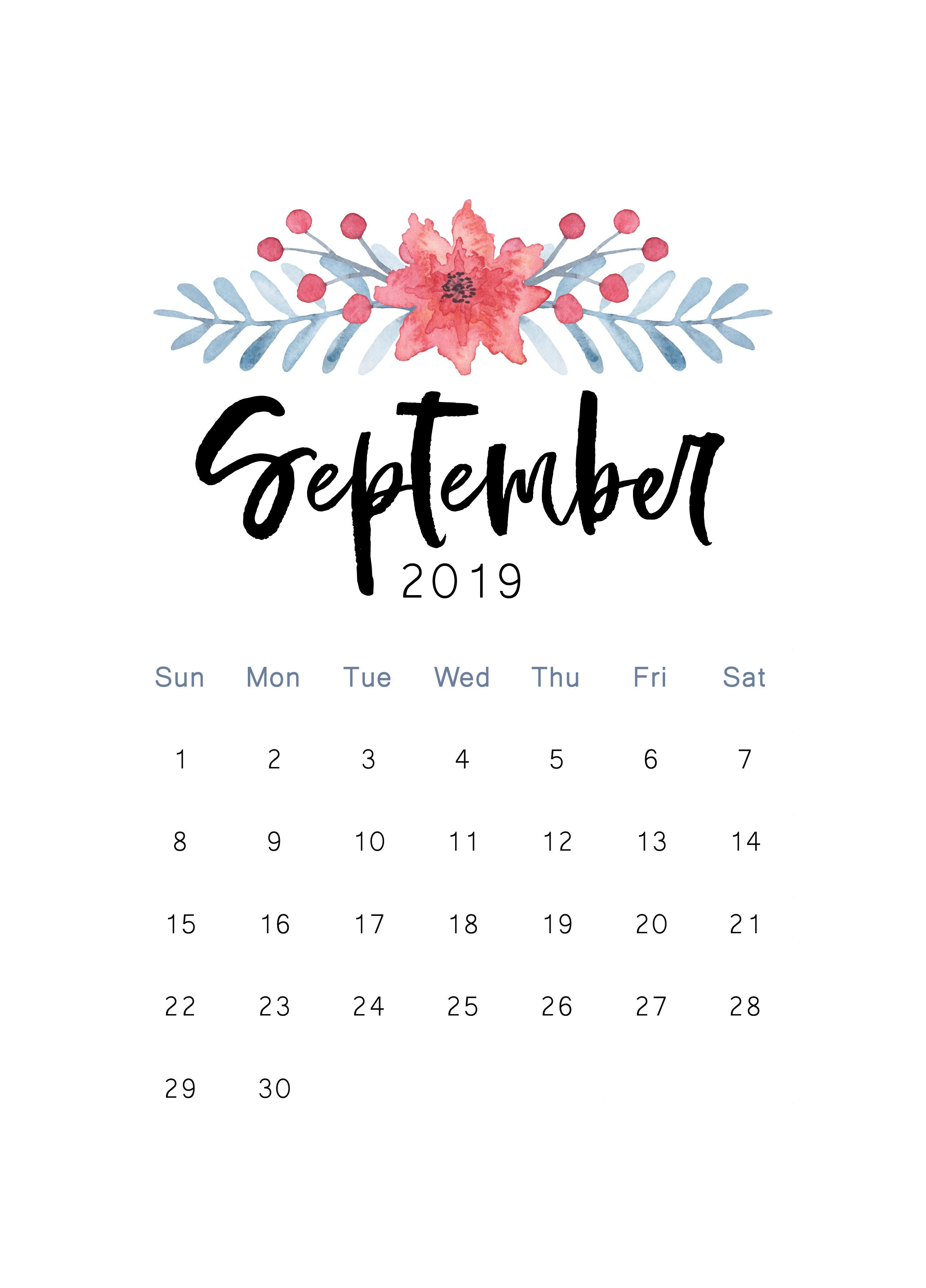 September 2019 Printable Calendar - Cute September 2019 Calendar Printable - HD Wallpaper 