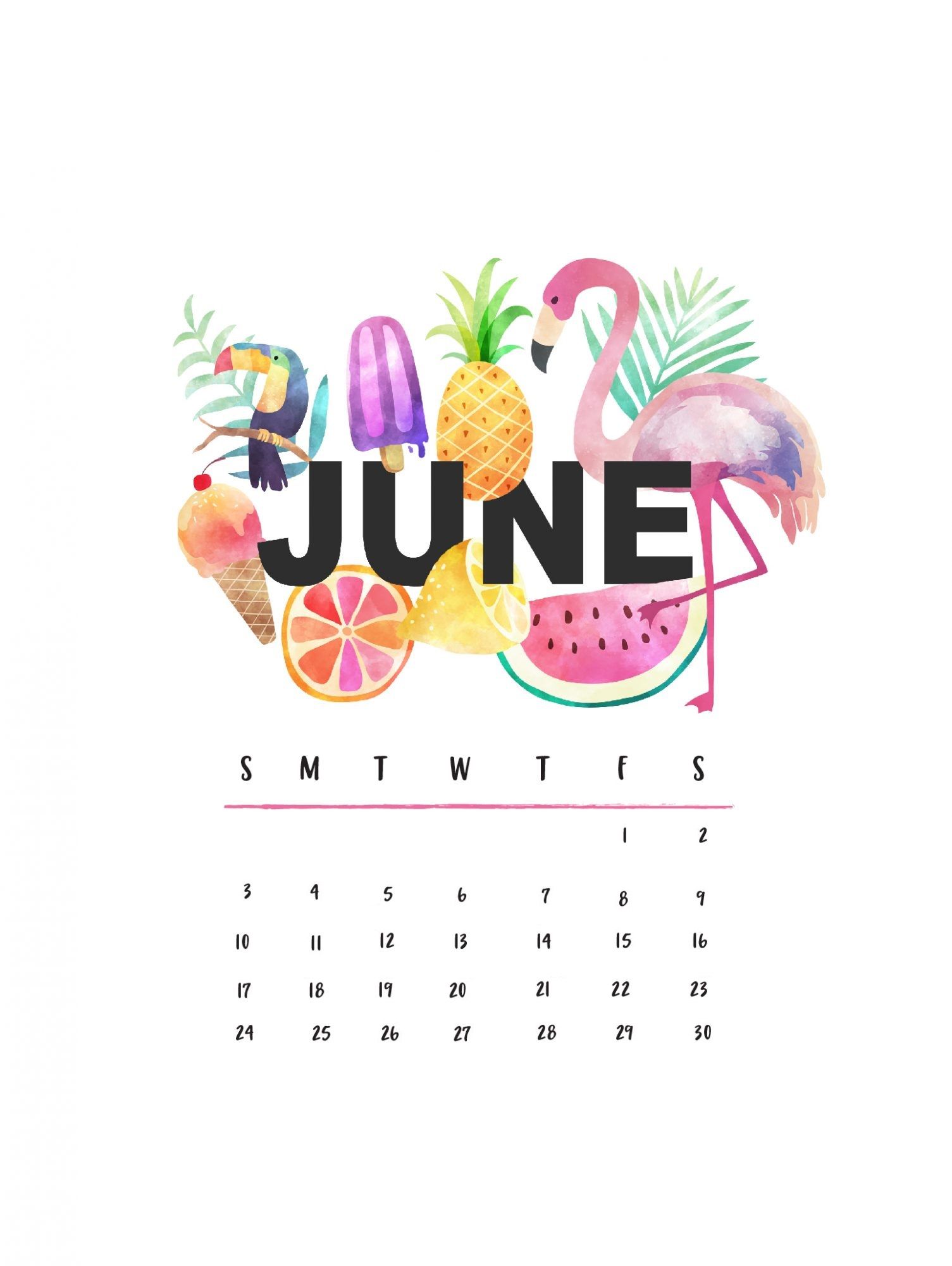June 2018 Calendar Desktop - HD Wallpaper 