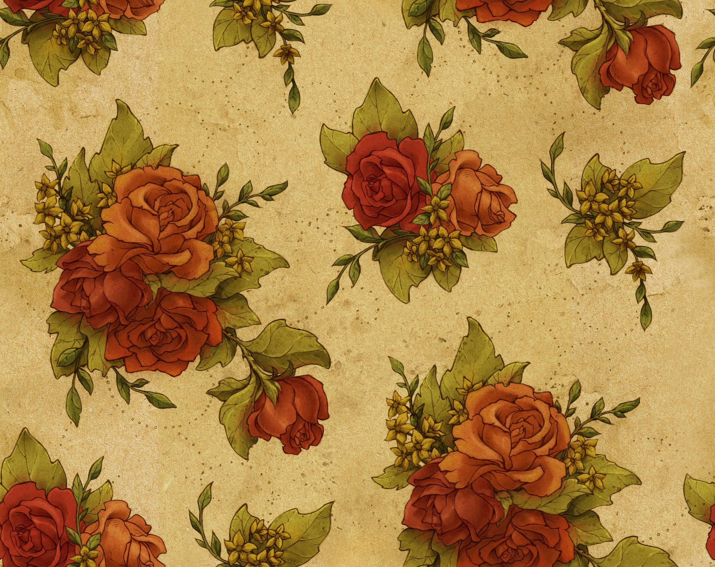 Brown Vintage Floral Background - HD Wallpaper 