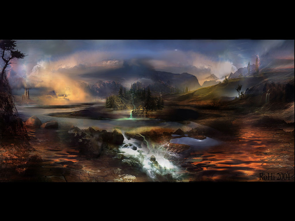 Landscapes Fantasy Arts 3d Shareware Digital Wallpapers - Indiens Gif - HD Wallpaper 