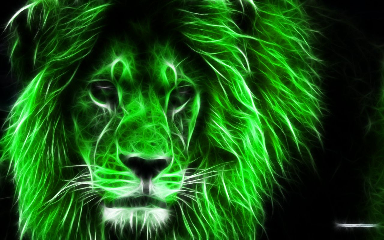 Green Lion - HD Wallpaper 