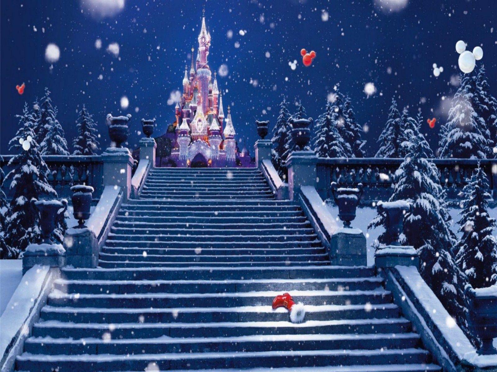 Disney Christmas Desktop Wallpapers - Cinderella Castle Stairs Background - HD Wallpaper 
