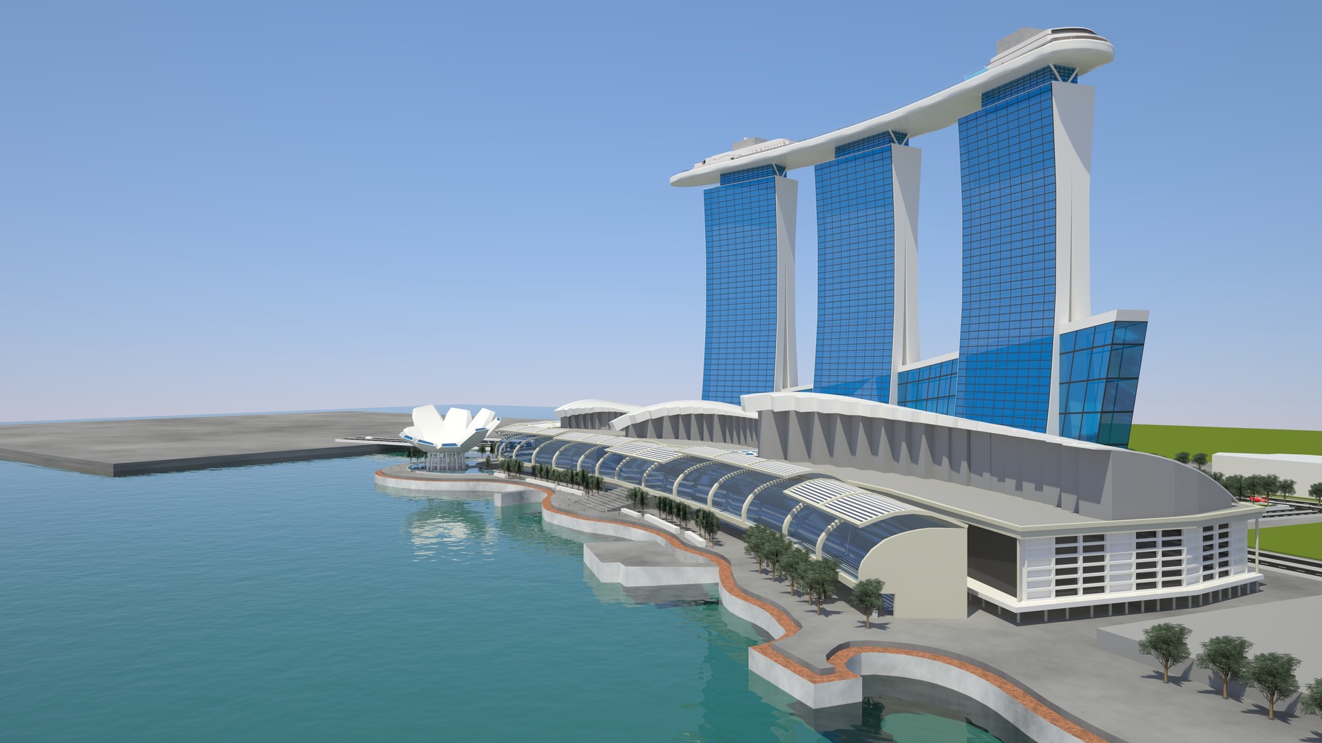 Marina Bay Sand Hotel 3d - HD Wallpaper 