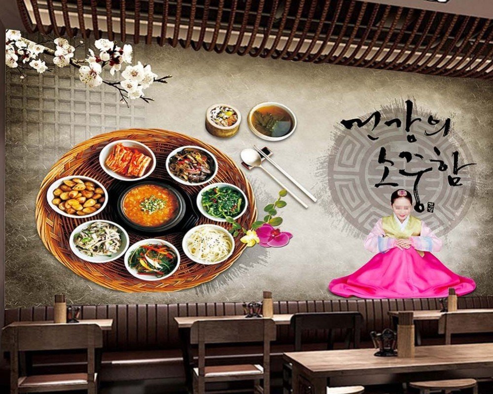 Korean Restaurant Mural - HD Wallpaper 