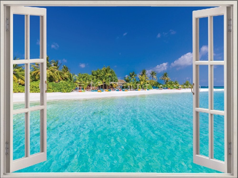 Jual Wallpaper Pemandangan Nature 2 Custom Jendela Ocean View Out Of