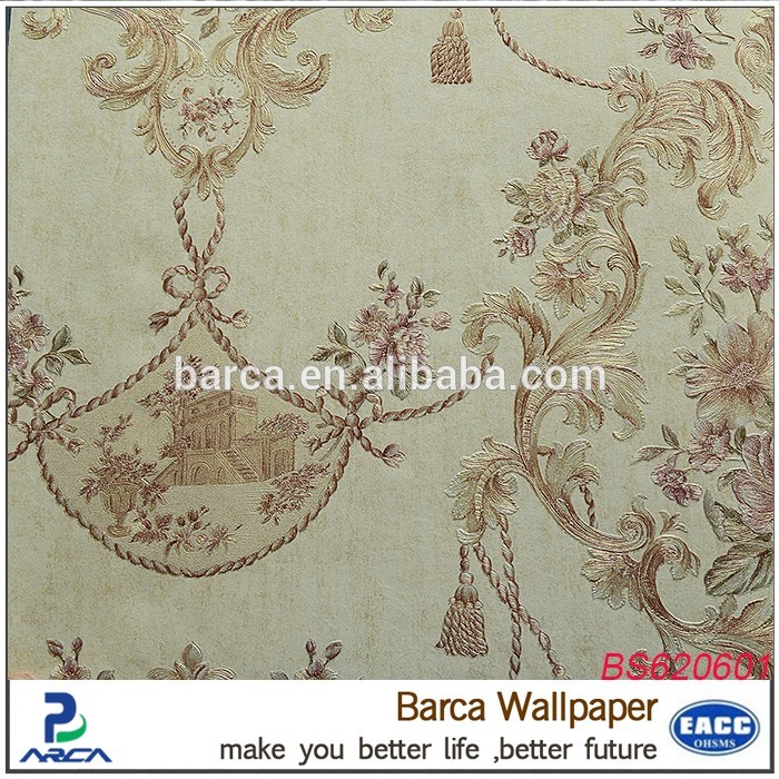Rococo Style 3d Wallpaper Silk Material Wallpaper For - Damask Italian Duvar Kağıdı - HD Wallpaper 