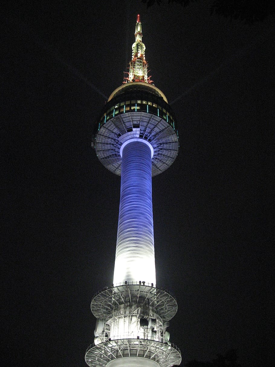 Seoul Tower, Namsan Tower, N Seoul Tower, Night View, - Seoul Tower - HD Wallpaper 