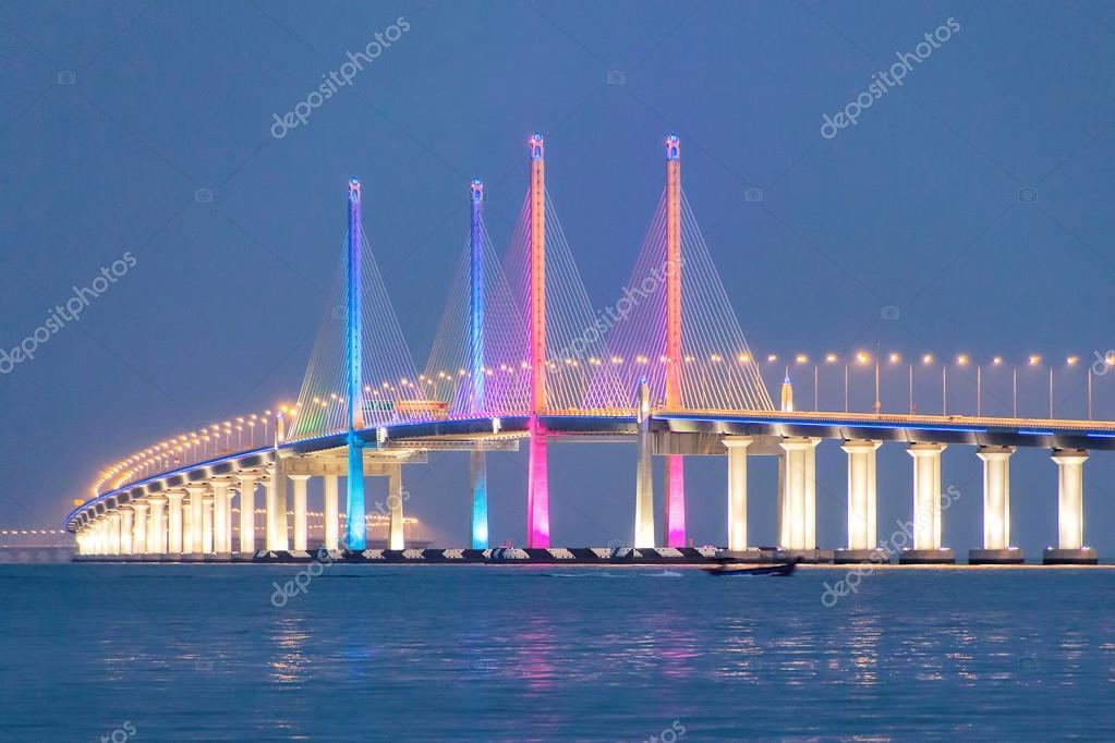 Penang Bridge Light - HD Wallpaper 
