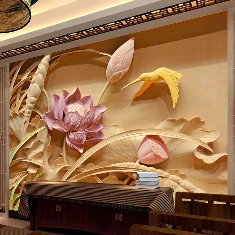 Wooden Lotus Flower 3d - HD Wallpaper 
