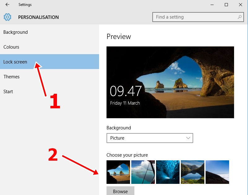 Windows 10 Lock Screen Settings - HD Wallpaper 