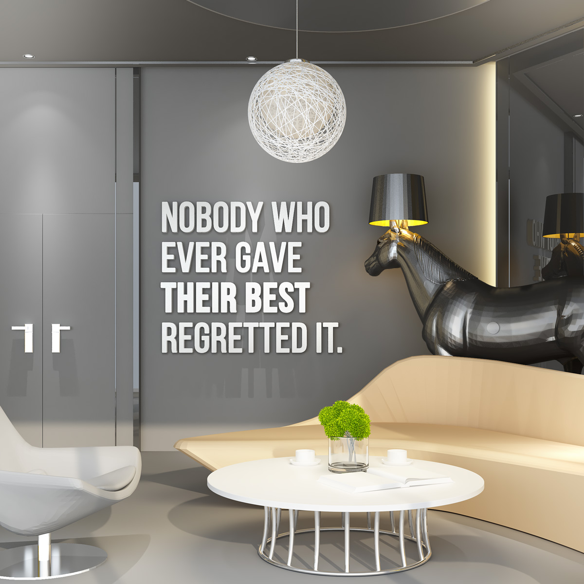 Give Your Best 3d Office Wall Decoration - Lp Global Jersey City - HD Wallpaper 